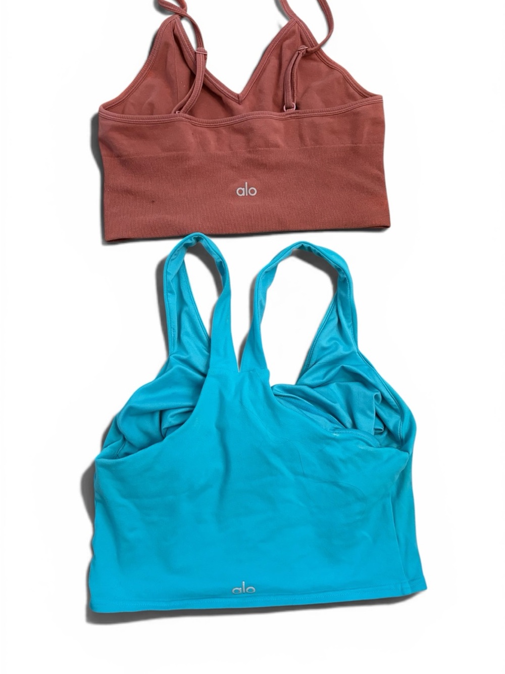 2 ALO Pieces;  Blue Sports Bra + Rust Bralette Set. *WORN CONDITION* - Picture 2 of 6